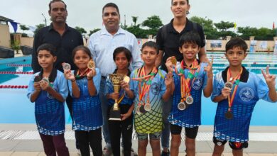 नन्हे तैराकों ने स्टेट स्पर्धा में दिखाई प्रतिभा, जीते 17 मैडल