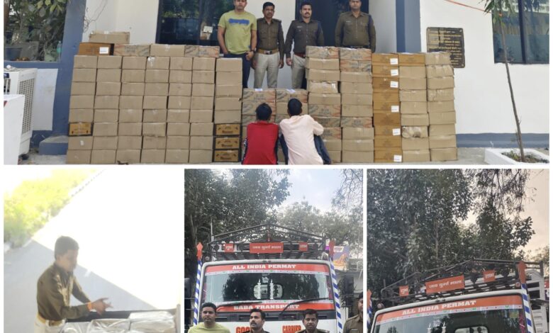 चौकी भैसोदामंडी थाना भानपुरा द्वारा अवैध शराब परिवहन पर कार्यवाही करते हुए दो अंतरर्राज्यि शराब तस्करो को टाटा आयशर ट्रक के त्रिपाल में स्कीम बनाकर 120 पेटी बल्क मात्रा में अवैध शराब ले जाते दबोचा