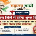 2 अक्टूबर को गांधी जयंती पर नीमच जिले में रहेगा शुष्क दिवस