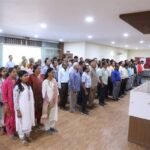 राष्ट्रगान, राष्ट्रगीत एवं मध्यप्रदेश गान के सामूहिक गायन से माह की शुरुआत