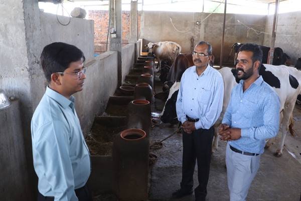 मुख्यमंत्री जन-विश्वास अभियान के तहत आचार्य विद्यासागर योजना की डेयरी इकाई का सीईओ जिला पंचायत ने किया निरीक्षण