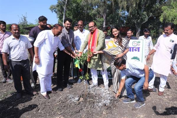 सेवा संकल्प अभियान के तहत जाजू सागर बांध पर वृहद वृक्षारोपण, 1100 पौधे रोपे गए