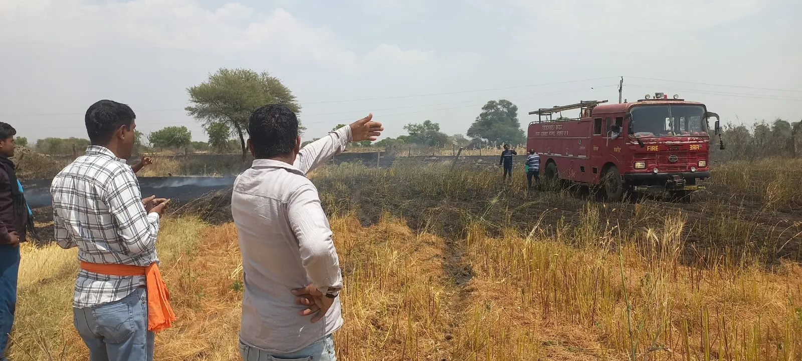 नीमच कानाखेड़ा में शॉर्ट सर्किट से 40 बीघा खेत जलकर खाक