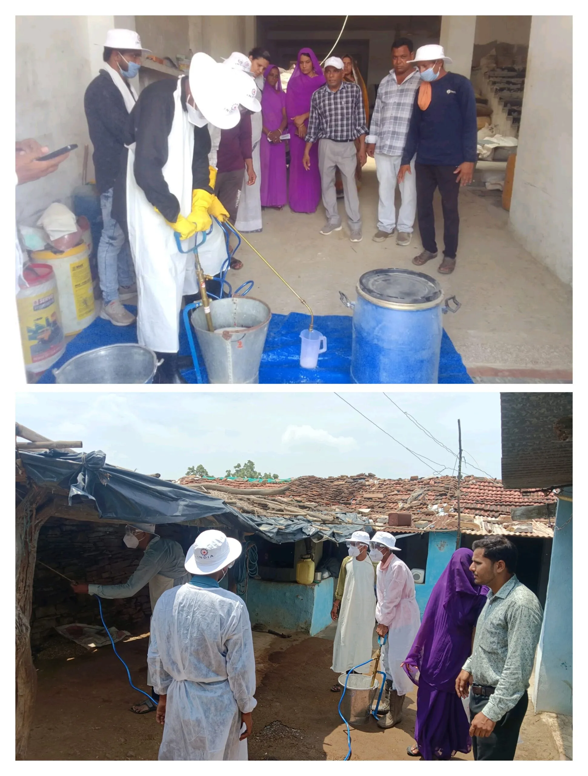 बावल नई और भदाना में मलेरिया रोधी दवाई का छिड़काव प्रारंभ